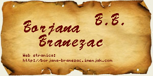 Borjana Branežac vizit kartica